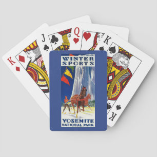 Winter Sports at Yosemite PosterYosemite, CA Playing Cards