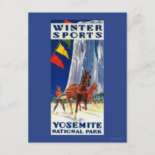 Winter Sports at Yosemite PosterYosemite, CA Postcard