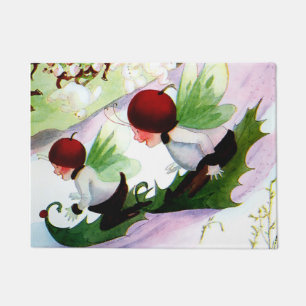 “Winter Sports” Fairy Art by M T Ross Doormat