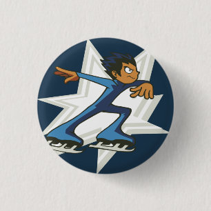 Winter Sports Figure Skater Flair Pinback 3 Cm Round Badge