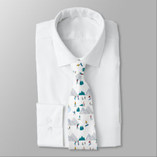 Winter Sports Holiday Fun Pattern Tie
