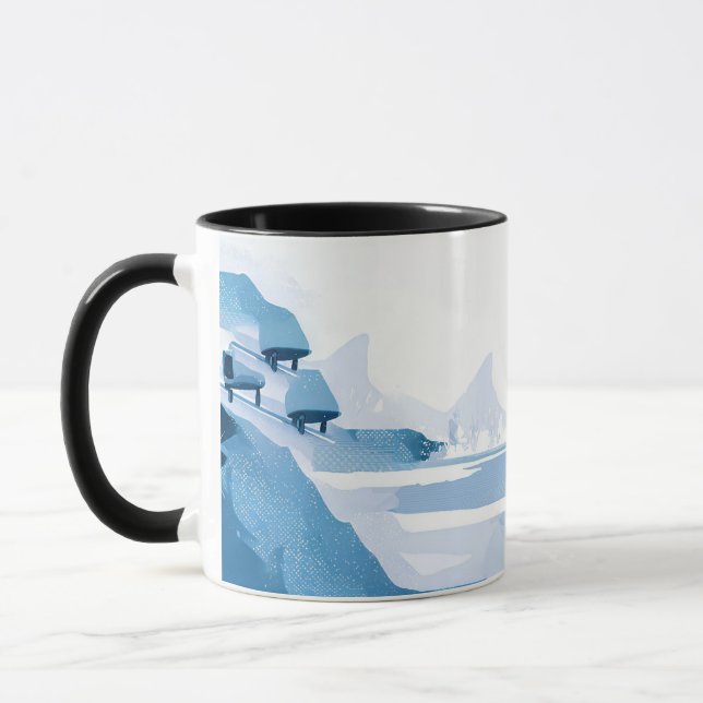 winter sports illustration mug (Left)