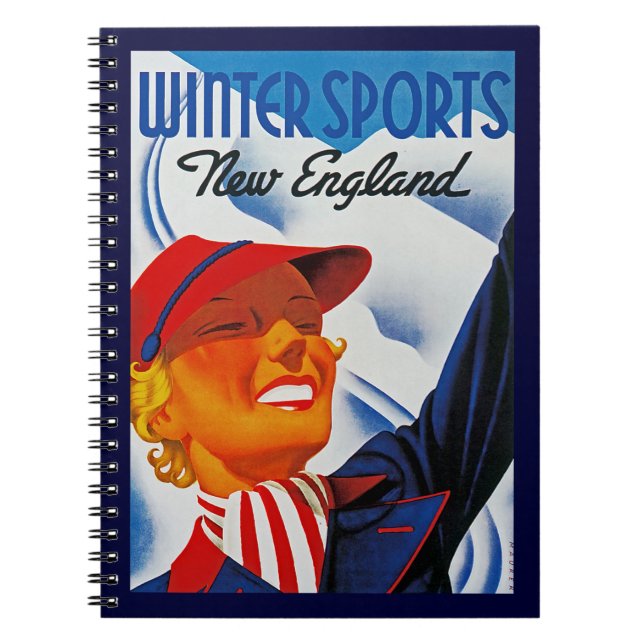 Winter Sports in New England Spiral Notebook (Front)