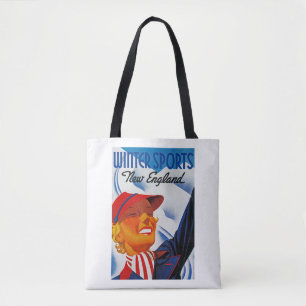 Winter Sports New England Tote Bag