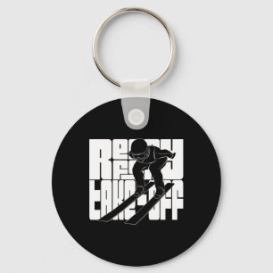 Winter Sports Nordic Ski Jumping Ready For Take-of Key Ring
