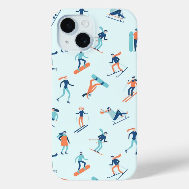 Winter Sports Pattern Case-Mate iPhone Case (Back)