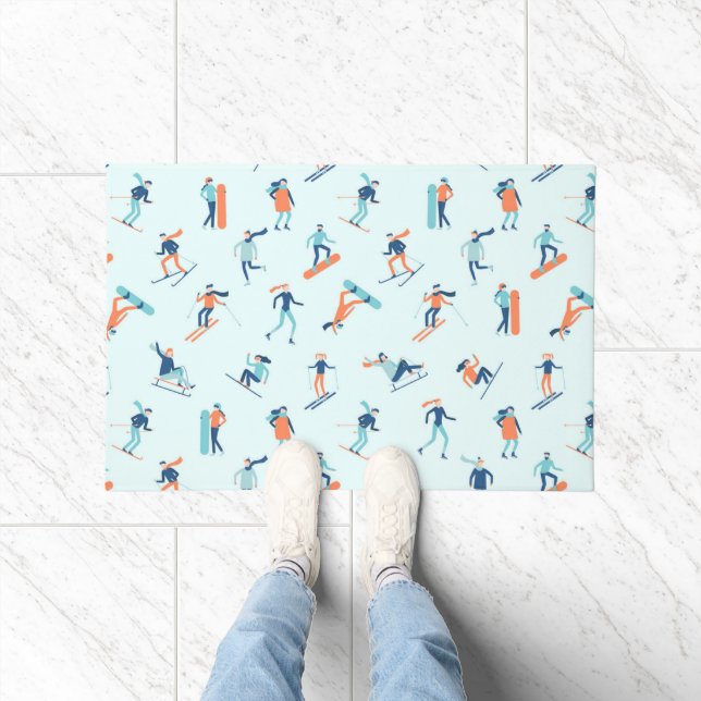 Winter Sports Pattern Doormat (Indoor)