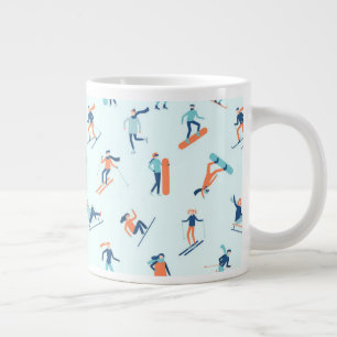 Winter Sports Pattern Large Coffee Mug