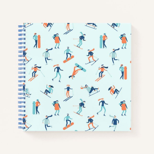 Winter Sports Pattern Notebook (Front)