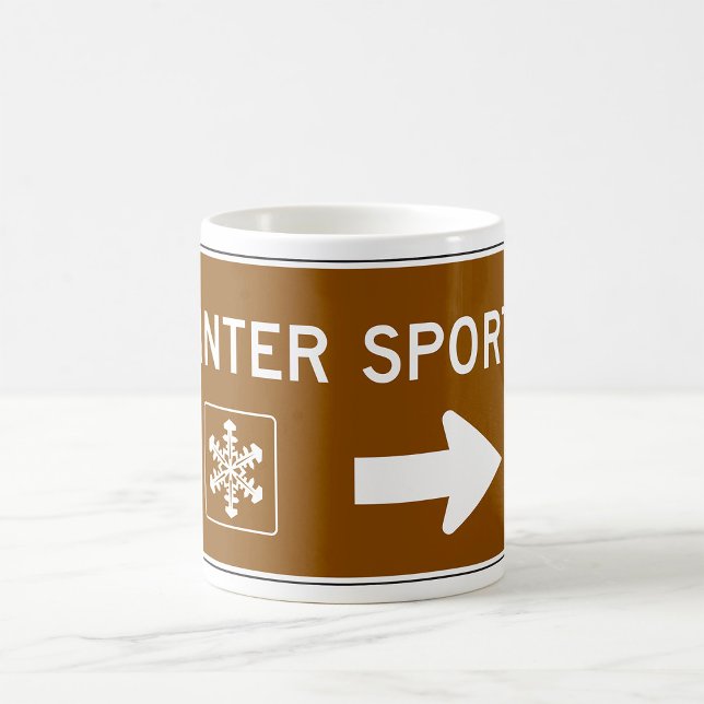 Winter Sports Road Sign Coffee Mug (Creator Uploaded)