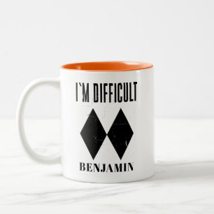 Winter Sports Ski Gag Personalised Two-Tone Coffee Mug