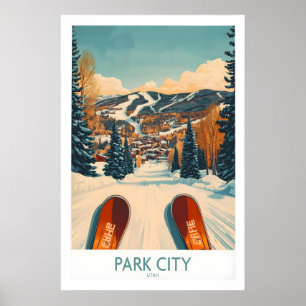 Winter Sports Ski Poster Park City Utah 1