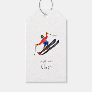 Winter Sports Skier Skiing Gift Tags
