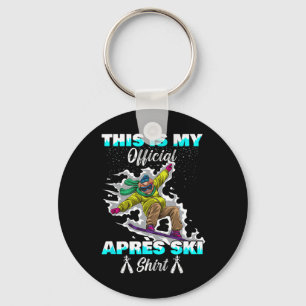 Winter Sports Skiing Pig Snowboard This Is My Apre Key Ring