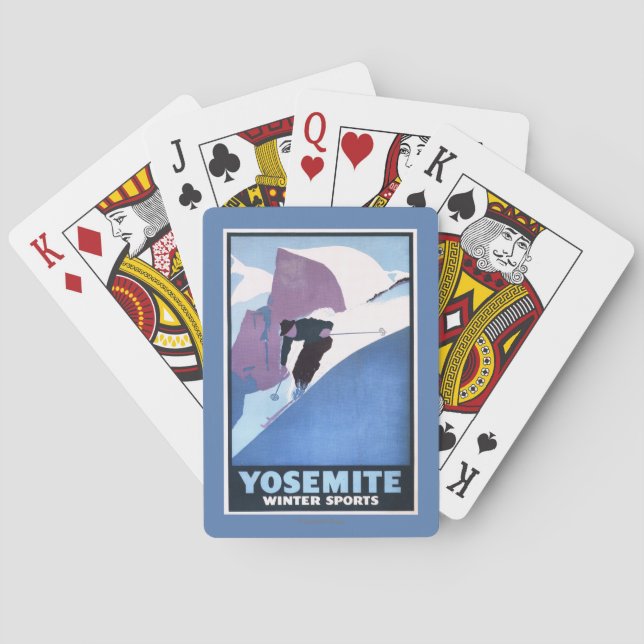 Winter Sports Skiing Promotional Poster Playing Cards (Back)