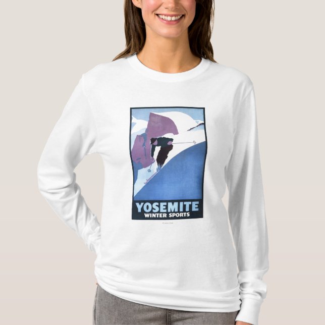 Winter Sports Skiing Promotional Poster T-Shirt (Front)