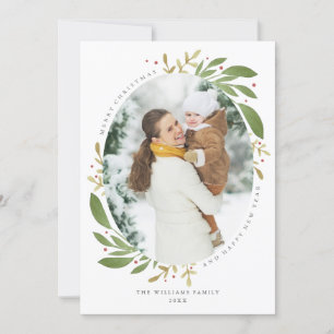 Winter Sprigs Christmas Photo Card