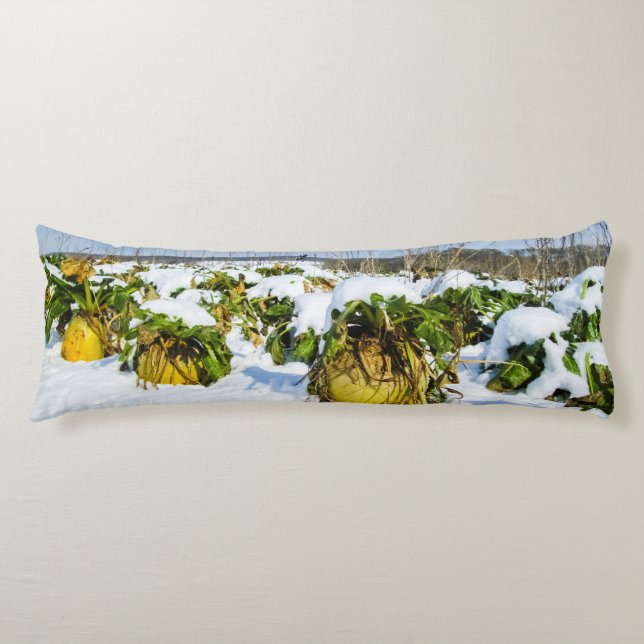 Winter Squash in Snow - Personalized Body Cushion (Front)