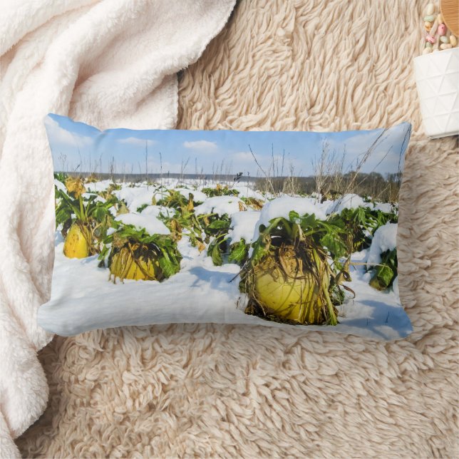Winter Squash in Snow - Personalized Lumbar Cushion (Blanket)