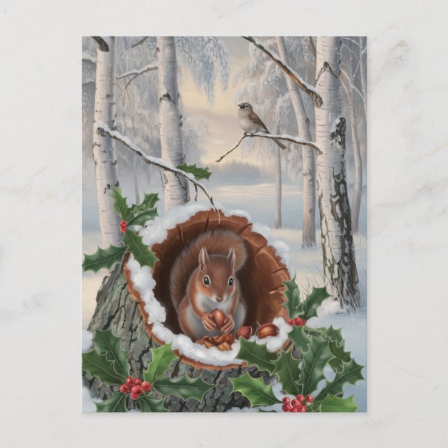 Winter Squirrel Postcard (Front)