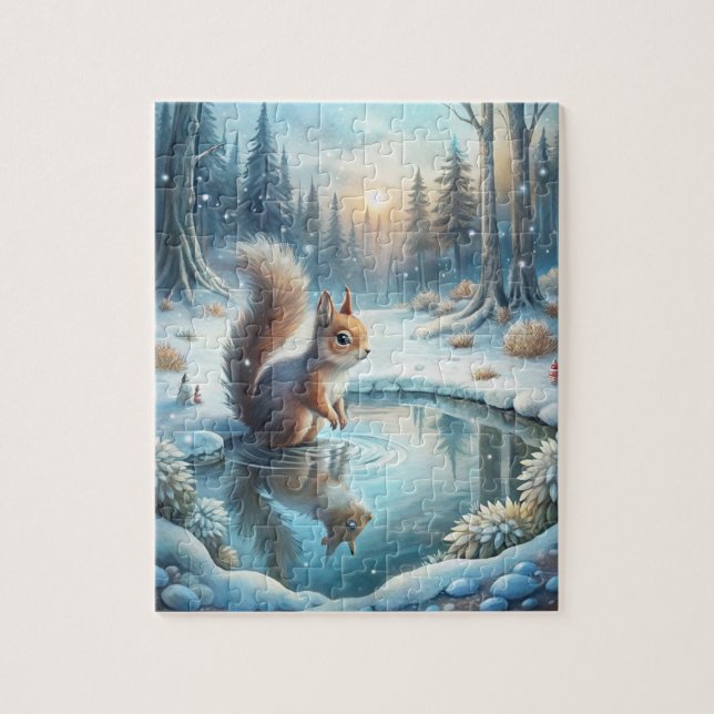 Winter Squirrel Puzzle (Vertical)