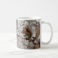 Winter Squirrel, Snow & Red Berries Xmas Design