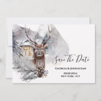 Winter stag pine cone fir couples