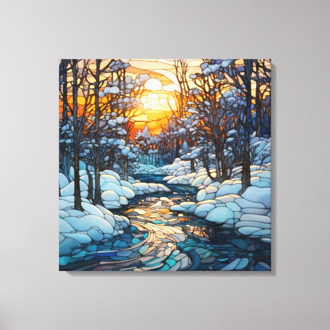 Winter Stained Glass Canvas Art (Front)