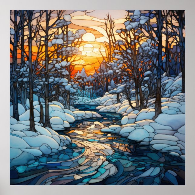 Winter Stained Glass Poster (Front)