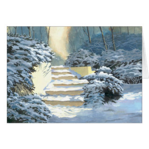 Winter Stairs Note Card