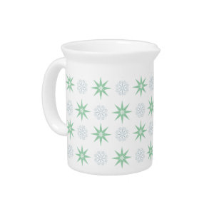 Winter Stars and Snowflakes White Pitcher