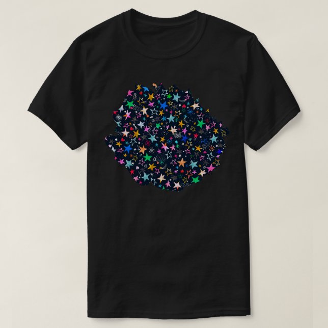 Winter Stars Multi navy T-Shirt (Design Front)