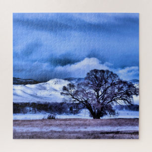 Winter Storm Brewing in the Mountains - 20x20 inch Jigsaw Puzzle