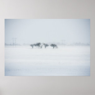Winter storm landscape poster