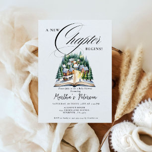 Winter Storybook A New Chapter Begins Baby Shower Invitation