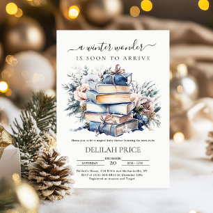 Winter Storybook Book Themed Baby Shower Invitation