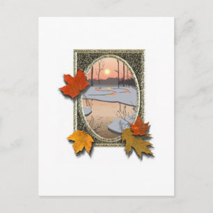 Winter stream postcard