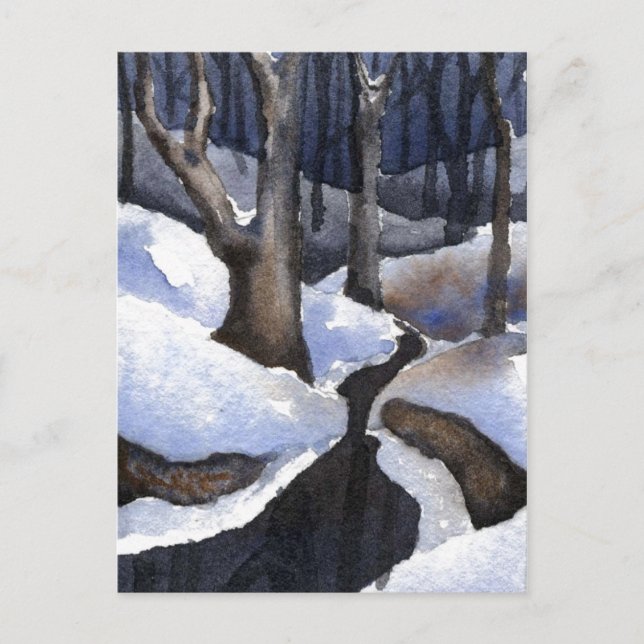"Winter Streams #2" Country Roads Postcard (Front)