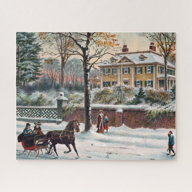 Winter Street Jigsaw Puzzle (Horizontal)