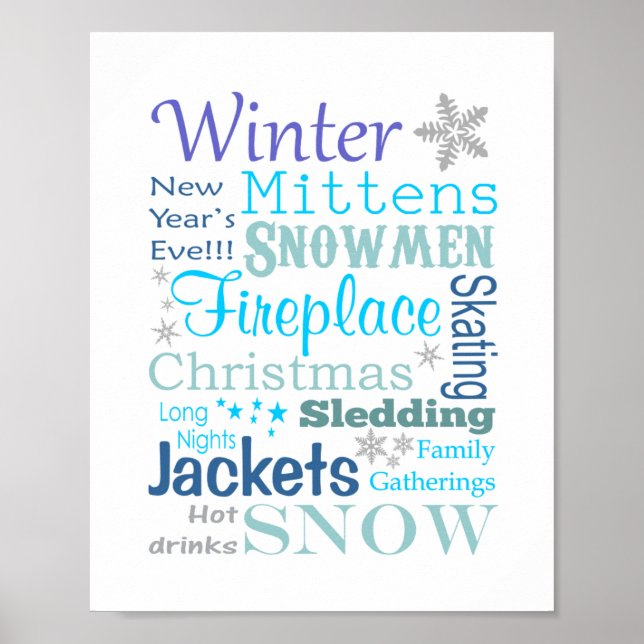 Winter Subway Style Wall Art Print (Front)