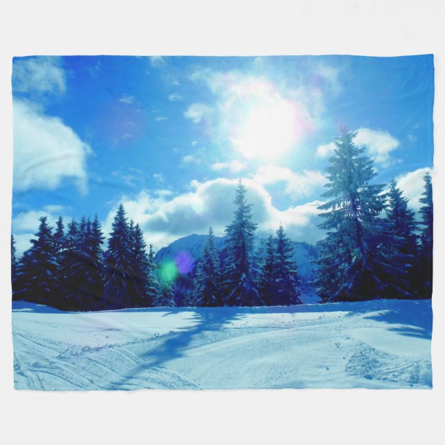 Winter Sun Fleece Blanket (Front (Horizontal))