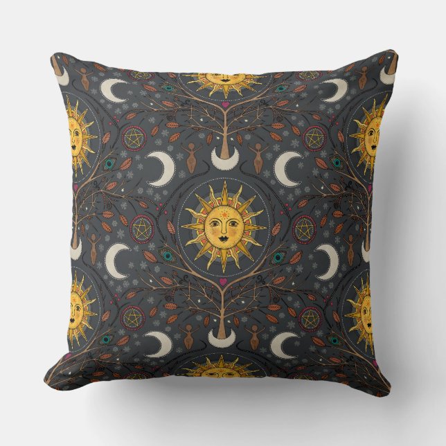 winter sun soft black cushion (Front)