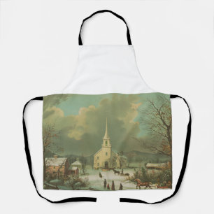 Winter Sunday in olden times Apron