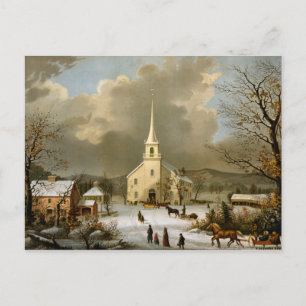 Winter Sunday in Olden Times Postcard