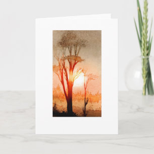 Winter sunrise holiday card