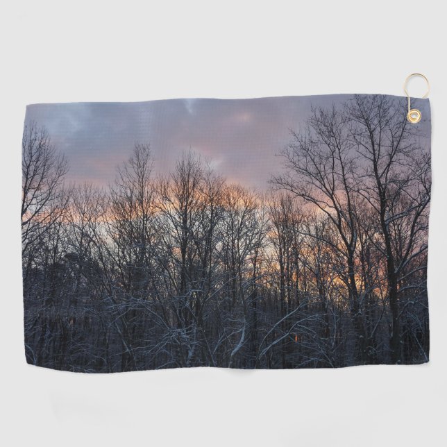 Winter Sunrise I Pastel Nature Landscape Golf Towel (Horizontal)