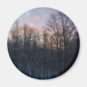 Winter Sunrise I Pastel Nature Landscape Magnet