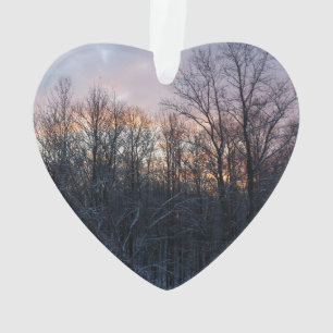 Winter Sunrise I Pastel Nature Landscape Ornament