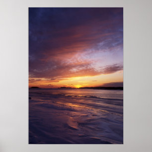 Winter Sunset, Bluff Point State Park Connecticut Poster