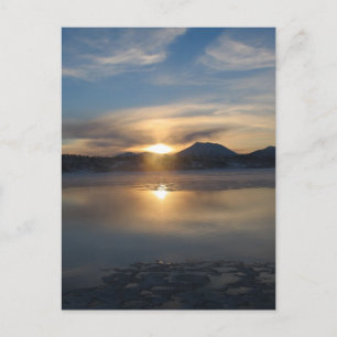 Winter Sunset in Aleknagik Postcard